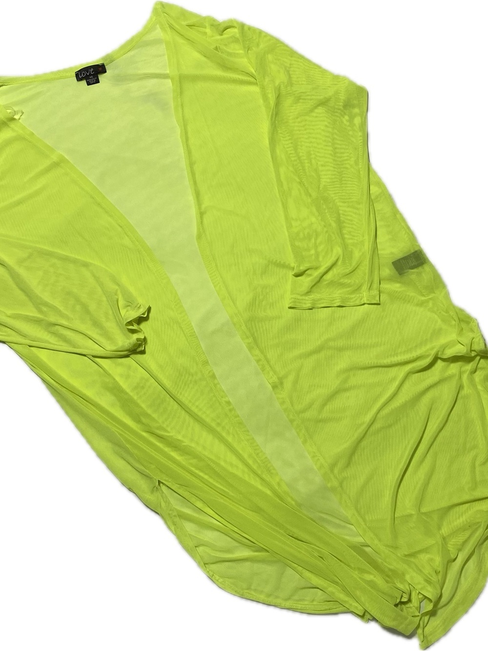 Love Bright Neon Lime Sheer Cardigan